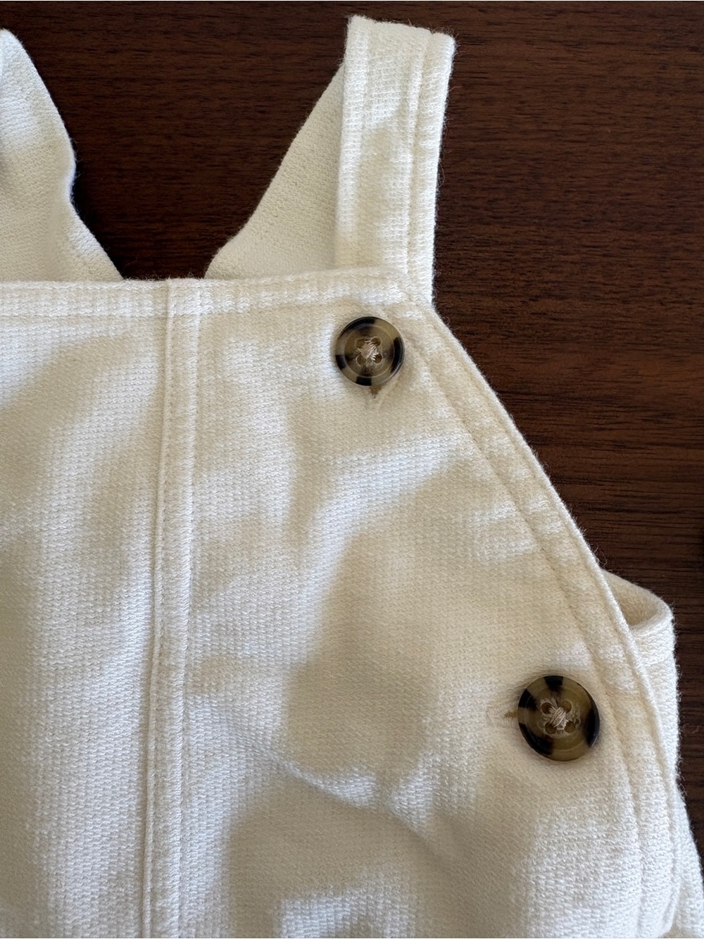 Carter's Cream Button-Detail Overall Shorts with shirt